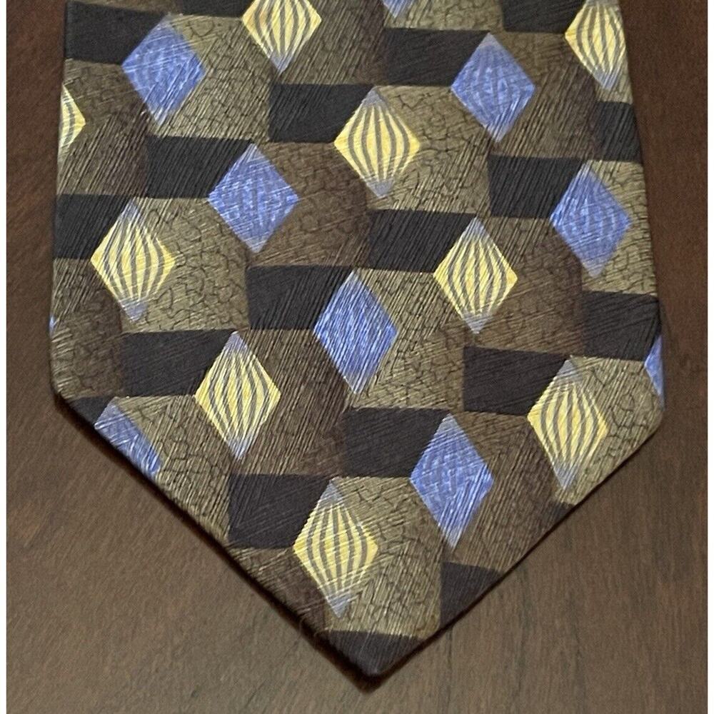 Kolte Green Blue Gold Hand Made 100% Silk Made In Italy